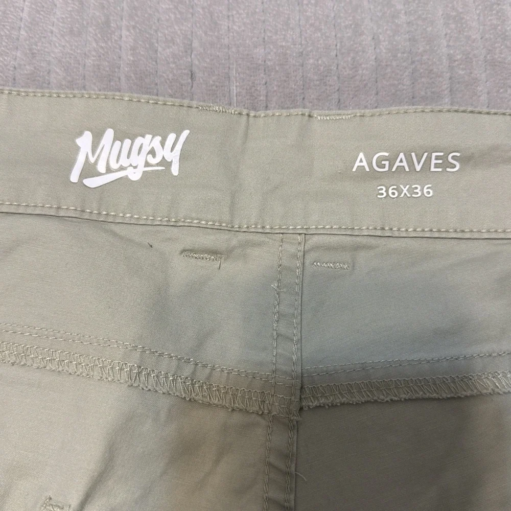 Mugsy Agaves Chinos Mens 36x36 Sage Green Stretch Five-Pocket Pants